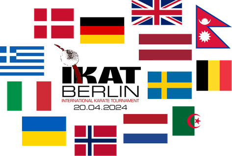 Logo IKAT BERLIN 2024 mit Flaggen teilnehmender Nationen